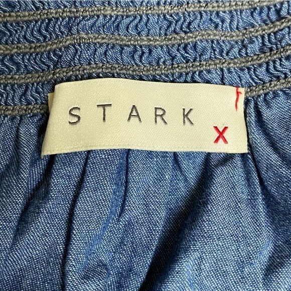STARK X Anthropology Elastic Shirring Mini Skirt Pull On size Large NEW - Picture 3 of 4